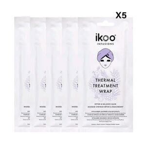 ikoo Thermal Treatment Wrap Detox and Balance Hair Mask Set Box of 5 Wraps